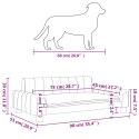 VidaXL Legowisko dla psa, kremowe, 90x53x30 cm, obite tkaniną