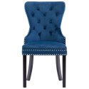 VidaXL Krzesła stołowe, 4 szt., niebieskie, obite aksamitem