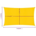VidaXL Żagiel przeciwsłoneczny, 160 g/m², żółty, 4x7 m, HDPE