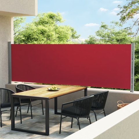 VidaXL Wysuwana markiza boczna na taras, 140x600 cm, czerwona