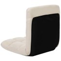 VidaXL Składane krzesło podłogowe, kremowe, mikrofibra