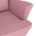 VidaXL Fotel bujany z kauczukowymi nóżkami, różowy, aksamit