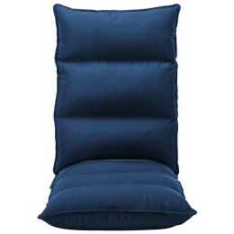 VidaXL Składane krzesło podłogowe, niebieskie, tkanina