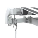 VidaXL Ręcznie zwijana markiza z LED, antracytowo-biała, 400x350 cm