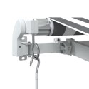 VidaXL Ręcznie zwijana markiza z LED, antracytowo-biała, 450x350 cm
