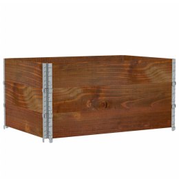 VidaXL Nadstawki paletowe, 3 szt., brązowe, 120x80 cm, drewno sosnowe