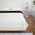 VidaXL Dwustronna pikowana narzuta na łóżko, beżowo-brązowa 230x260 cm