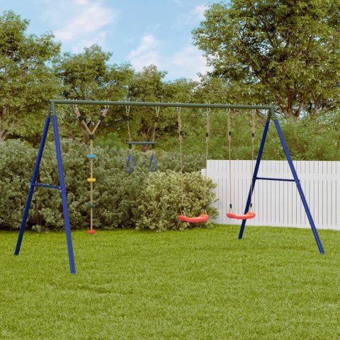 VidaXL Huśtawka ogrodowa z huśtawkami, trapezem i linką do wspinania