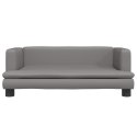 VidaXL Sofa dla dzieci, szara, 80x45x30 cm, sztuczna skóra