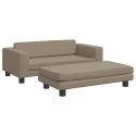 VidaXL Sofa dziecięca z podnóżkiem, cappuccino, 100x50x30 cm, ekoskóra