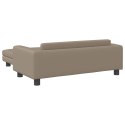 VidaXL Sofa dziecięca z podnóżkiem, cappuccino, 100x50x30 cm, ekoskóra