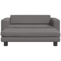 VidaXL Sofa dziecięca z podnóżkiem, szara, 100x50x30 cm, ekoskóra