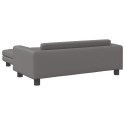 VidaXL Sofa dziecięca z podnóżkiem, szara, 100x50x30 cm, ekoskóra