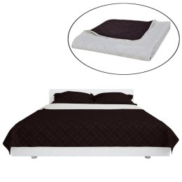 VidaXL Dwustronna pikowana narzuta na łóżko, beżowo-brązowa 170x210 cm