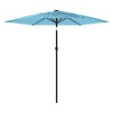 VidaXL Parasol ogrodowy na stalowym słupku, niebieski, 268x268x226 cm