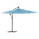 VidaXL Parasol ogrodowy na stalowym słupku, niebieski, 246x246x230 cm