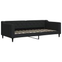 VidaXL Sofa rozsuwana z szufladami, czarna, 90x200 cm, tkanina