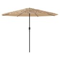 VidaXL Parasol ogrodowy na stalowym słupku, brązowy, 388x388x248 cm