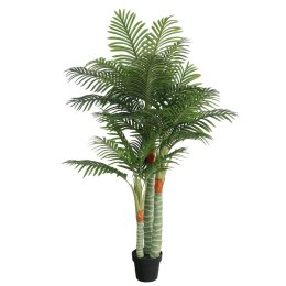 VidaXL Sztuczna palma na 3 pniach, zielona, 180 cm, PP