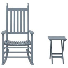 VidaXL Fotel bujany ze składanym stolikiem, szary, drewno topolowe