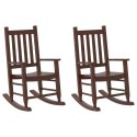 VidaXL Fotele bujane dziecięce, 2 szt., brązowe, drewno topolowe