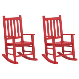 VidaXL Fotele bujane dziecięce, 2 szt., czerwone, drewno topolowe
