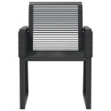 VidaXL Krzesła ogrodowe, 4 szt., czarne, polirattan