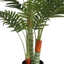 VidaXL Sztuczna palma na 3 pniach, zielona, 120 cm, PP