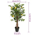 VidaXL Sztuczne drzewko cytrynowe na 3 pniach, zielone, 85 cm, PP