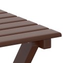 VidaXL Fotel bujany ze składanym stolikiem, brązowy, drewno topolowe