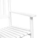 VidaXL Fotele bujane ze składanym stolikiem, białe, drewno topolowe