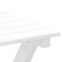 VidaXL Fotele bujane ze składanym stolikiem, białe, drewno topolowe
