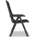 VidaXL Rozkładane krzesło ogrodowe, plastik, antracytowe