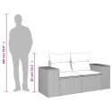 VidaXL Sofa ogrodowa z poduszkami, 2-osobowa, jasnoszara, polirattan