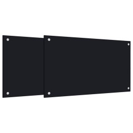 VidaXL Panele ochronne do kuchni, czarne, 2 szt., 70x50 cm, szkło