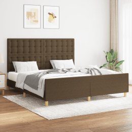 VidaXL Rama łóżka z zagłówkiem, ciemnobrązowa 160x200 cm obita tkaniną