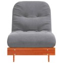 VidaXL Sofa rozkładana futon, z materacem, woskowy brąz, 70x206x11 cm