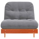 VidaXL Sofa rozkładana futon, z materacem, woskowy brąz, 80x206x11 cm