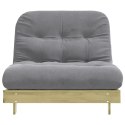 VidaXL Sofa rozkładana typu futon, z materacem, 100x206x11 cm, sosnowa