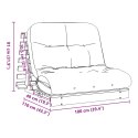 VidaXL Sofa rozkładana futon, z materacem, woskowy brąz, 100x206x11 cm