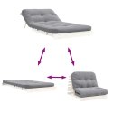 VidaXL Sofa rozkładana typu futon, z materacem, biała, 100x206x11 cm