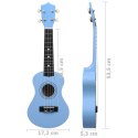 VidaXL Ukulele sopranowe z pokrowcem, dla dzieci, niebieskie, 21"