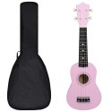 VidaXL Ukulele sopranowe z pokrowcem, dla dzieci, różowe, 21"