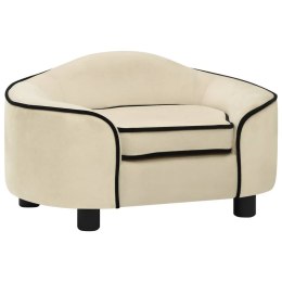 VidaXL Sofa dla psa, kremowa, 67x47x36 cm, pluszowa