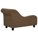 VidaXL Sofa dla psa, z poduszką, brązowa, 83x44x44 cm, pluszowa