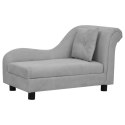 VidaXL Sofa dla psa, z poduszką, szara, 83x44x44 cm, pluszowa