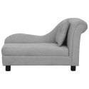 VidaXL Sofa dla psa, z poduszką, szara, 83x44x44 cm, pluszowa