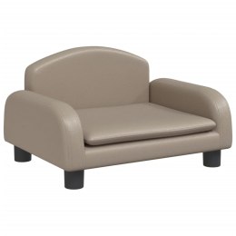 VidaXL Sofa dla dzieci, cappuccino, 50x40x30 cm, sztuczna skóra