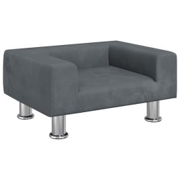 VidaXL Sofa dla dzieci, ciemnoszara, 50x40x26,5 cm, aksamitna