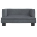 VidaXL Sofa dla dzieci, ciemnoszara, 60x40x30 cm, aksamit